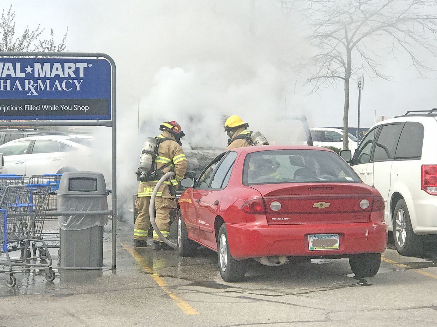 Vehicle fire in Walmart parking lot